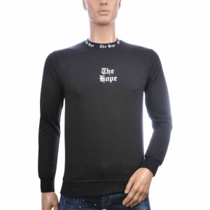 BRAAZI The Hope ronde hals heren sweatshirt met lange mouwen in zwart – trendy streetwear sweater