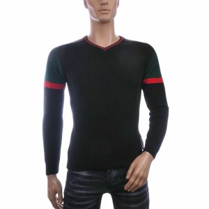 CI-BORG Trendy Slim Fit V-Hals Dunne Heren Trui - Zwart