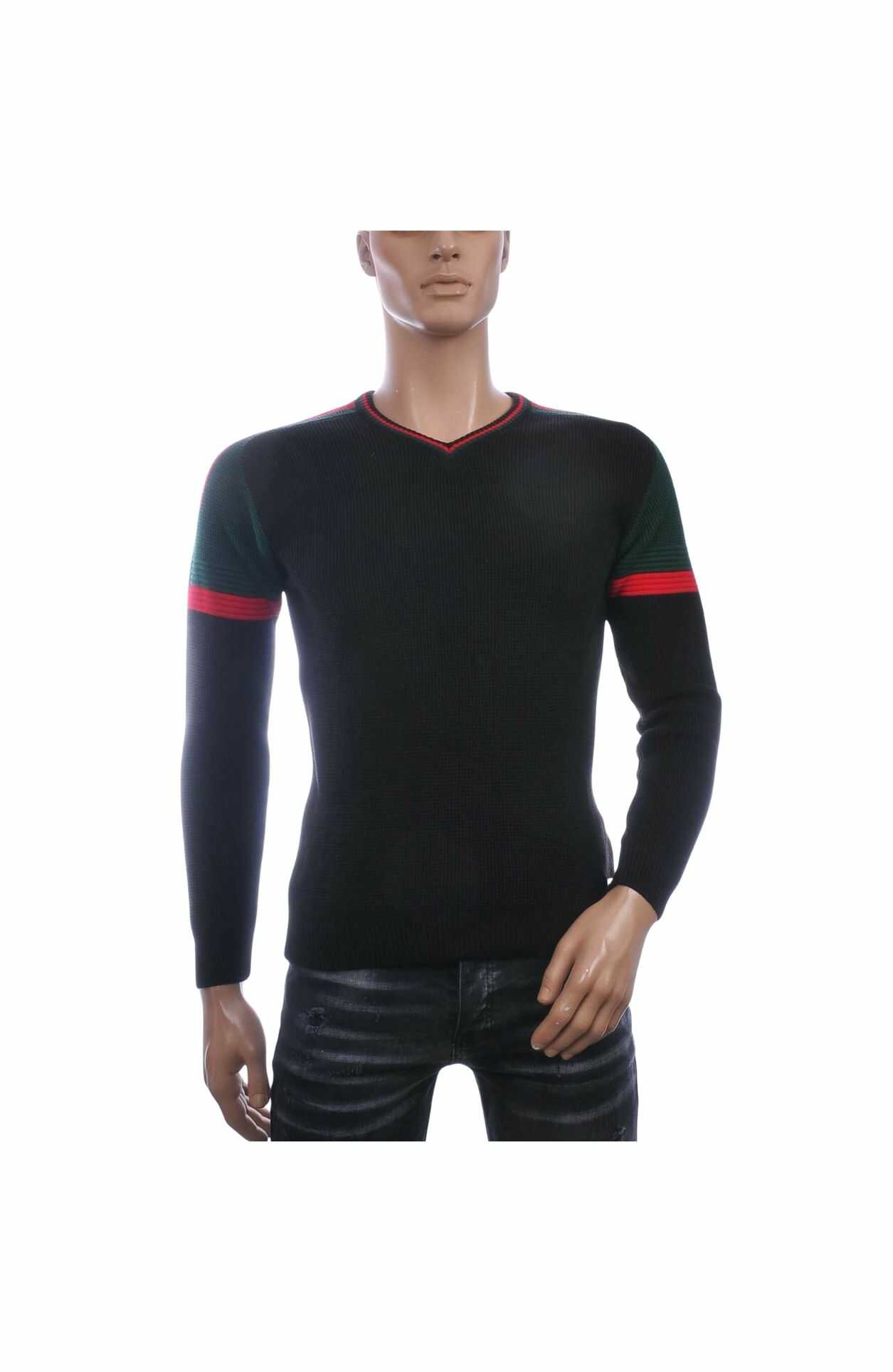 CI-BORG Trendy Slim Fit V-Hals Dunne Heren Trui - Zwart