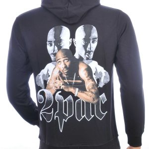 BRAAZI trendy 2 Tupac heren sweatshirt met capuchon Zwart