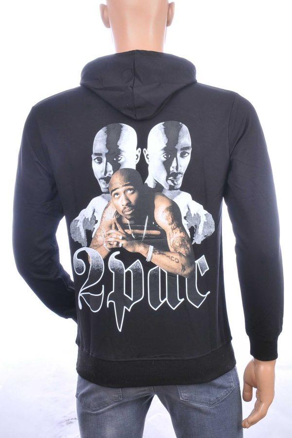 BRAAZI trendy 2 Tupac heren sweatshirt met capuchon Zwart