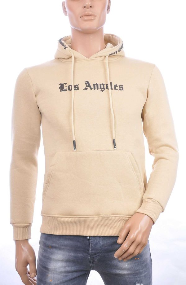 BRAAZI trendy Los Angeles heren sweatshirt met capuchon Beige