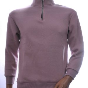 BRAAZI trendy turtle kraag effen heren sweatshirt met ritssluiting Roze