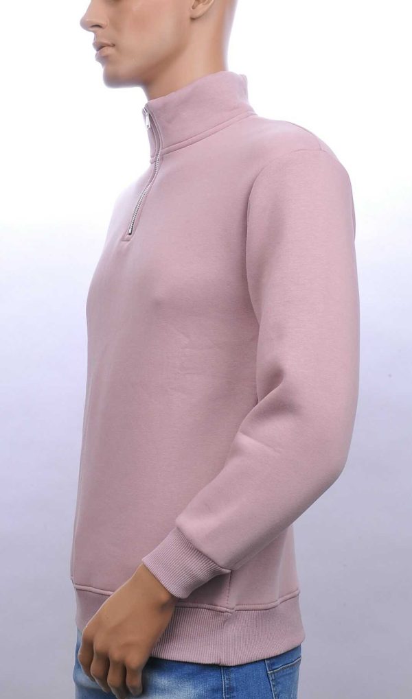 BRAAZI trendy turtle kraag effen heren sweatshirt met ritssluiting Roze