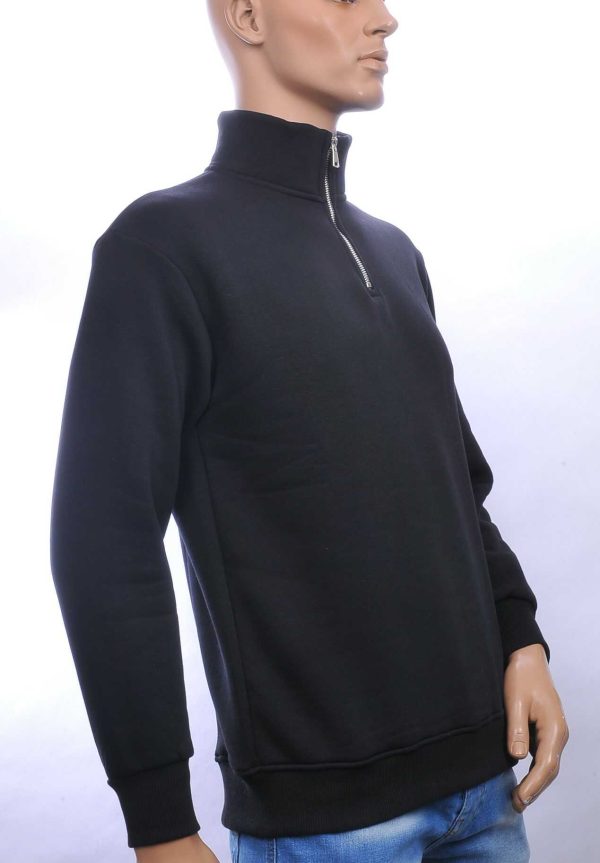 BRAAZI trendy turtle kraag effen heren sweatshirt met ritssluiting Zwart