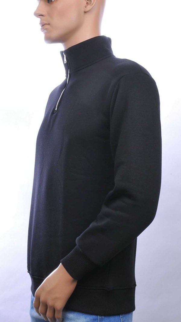 BRAAZI trendy turtle kraag effen heren sweatshirt met ritssluiting Zwart