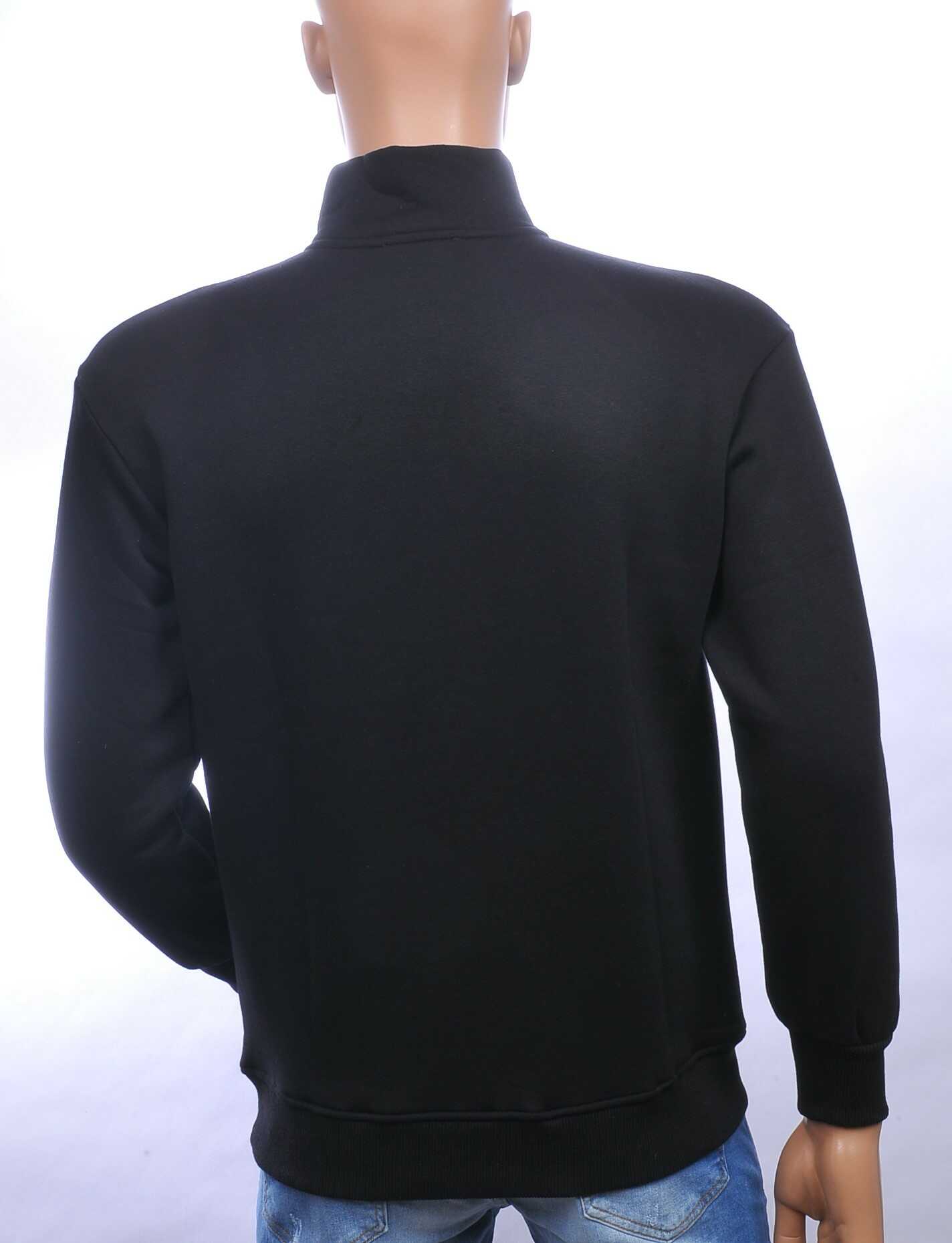 BRAAZI trendy turtle kraag effen heren sweatshirt met ritssluiting Zwart