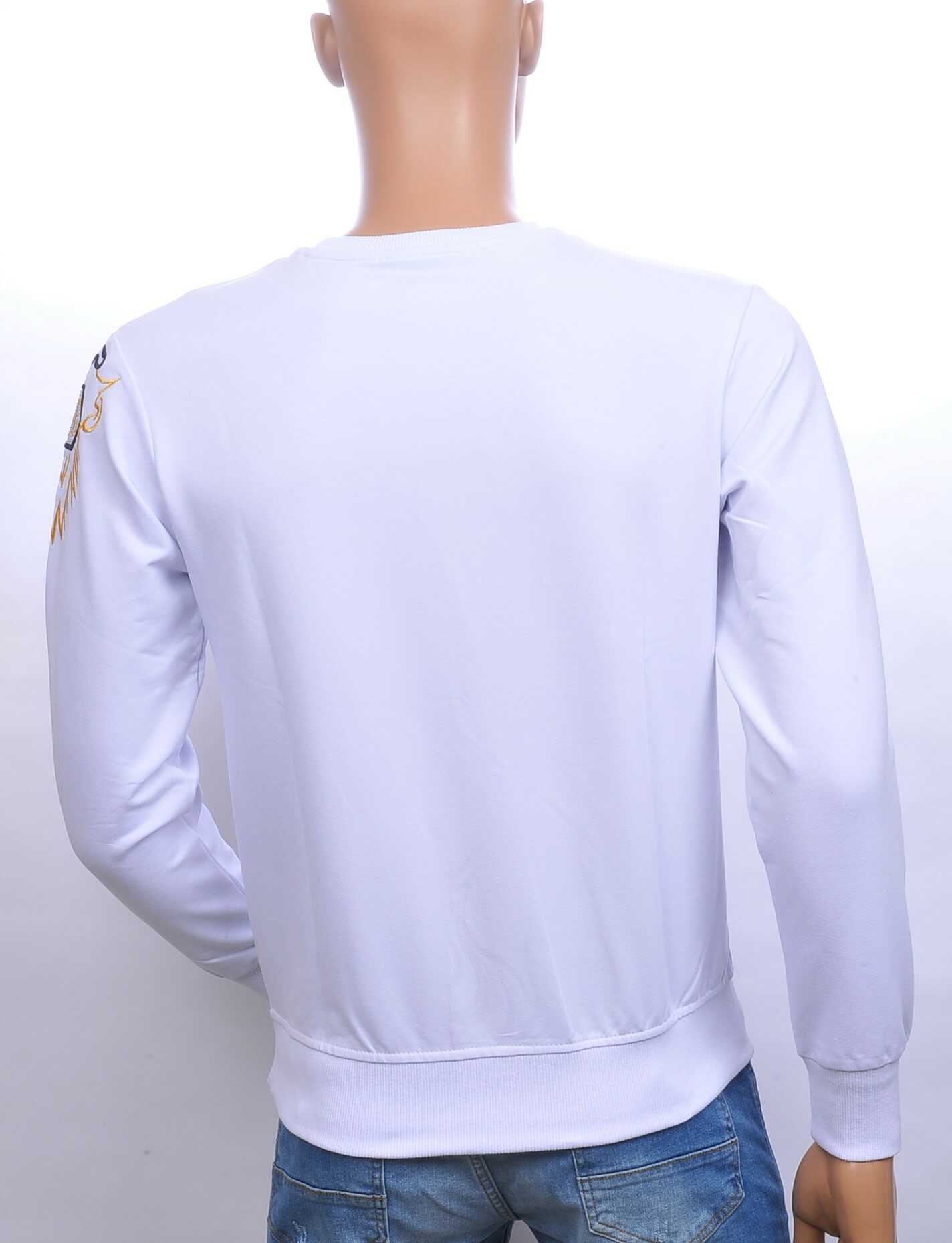 CI-BORG ronde hals heren trui met steentjes Wit