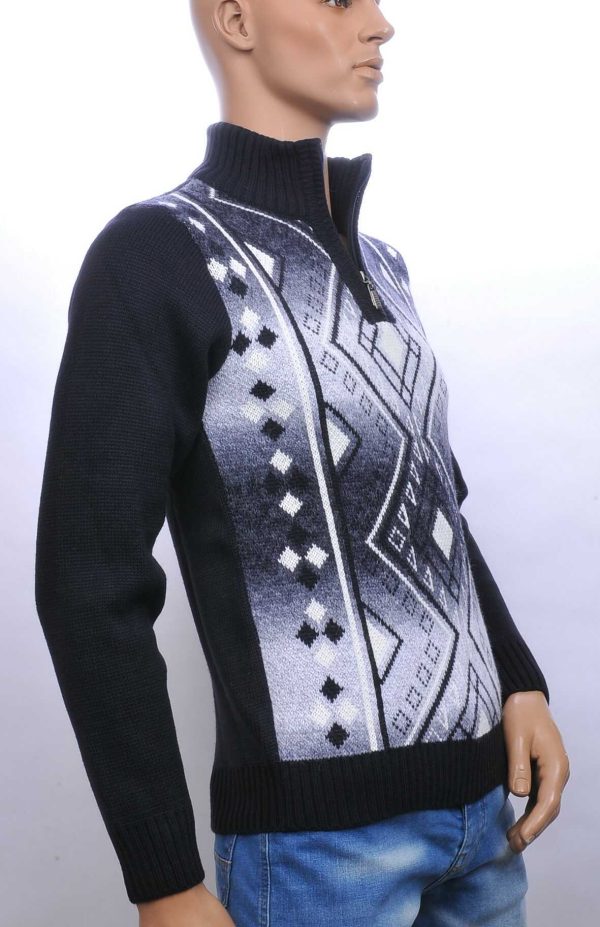 CI-BORG trendy turtle kraag gebreide heren winter trui met ritssluiting Navy