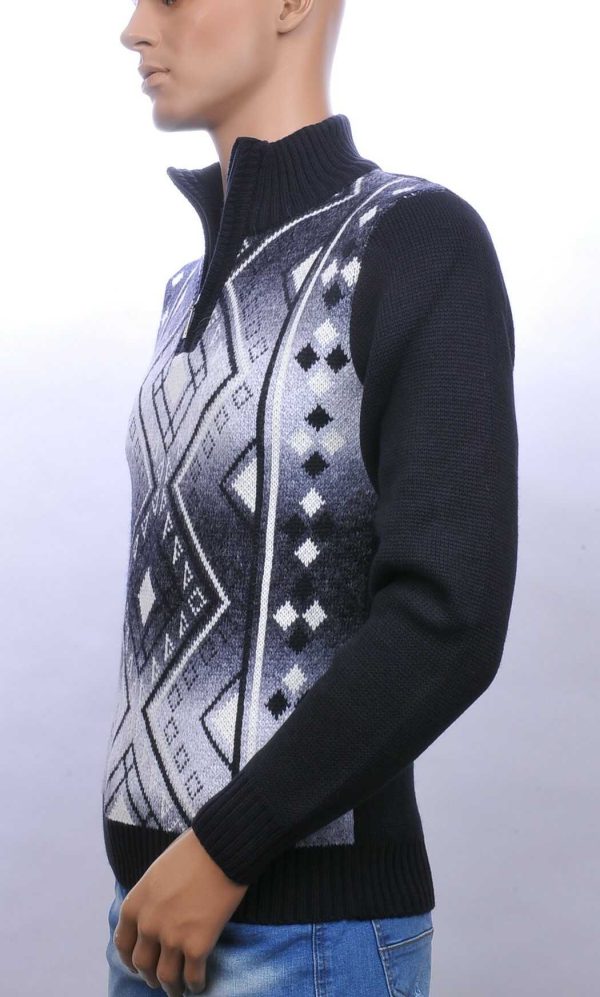 CI-BORG trendy turtle kraag gebreide heren winter trui met ritssluiting Navy