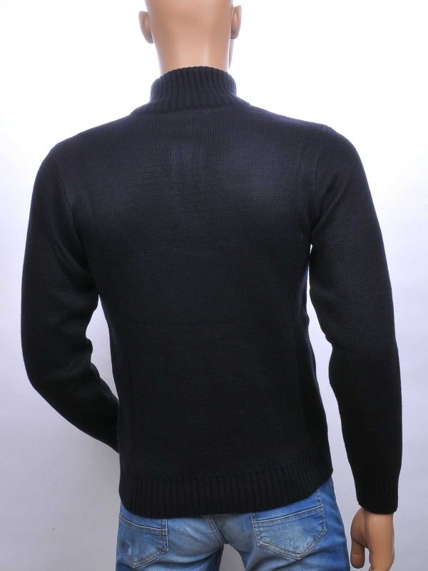CI-BORG trendy turtle kraag gebreide heren winter trui met ritssluiting Navy