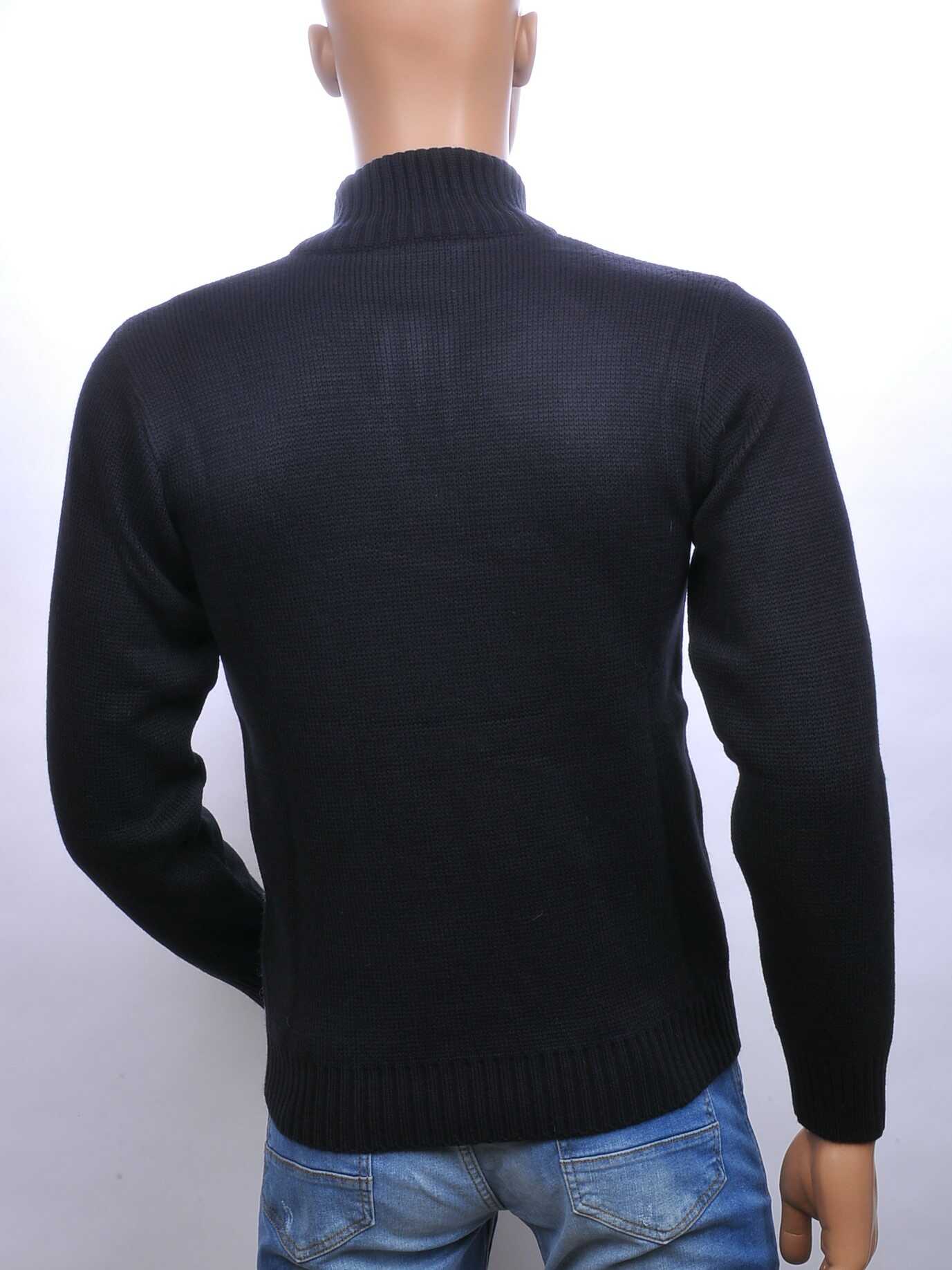 CI-BORG trendy turtle kraag gebreide heren winter trui met ritssluiting Navy
