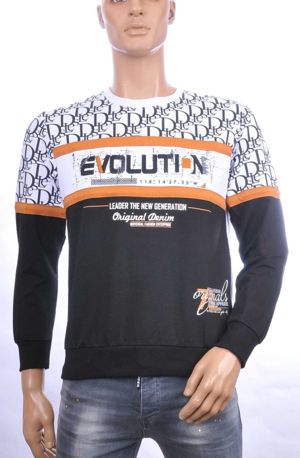 Ci-Borg trendy EVOLUTION ronde hals heren sweatshirt Wit