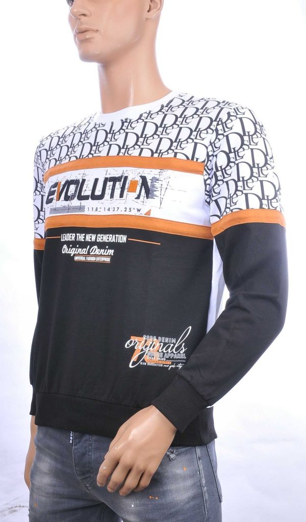 Ci-Borg trendy EVOLUTION ronde hals heren sweatshirt Wit