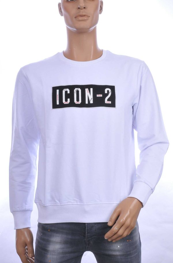 Ci-Borg trendy ICON-2 ronde hals heren sweatshirt Wit