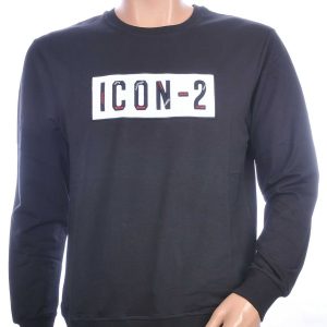 Ci-Borg trendy ICON-2 ronde hals heren sweatshirt Zwart