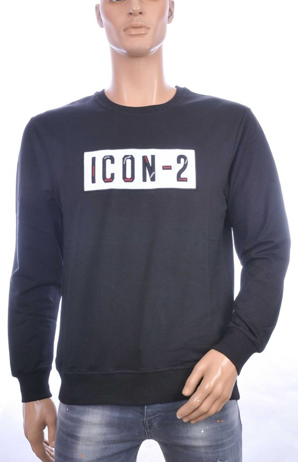 Ci-Borg trendy ICON-2 ronde hals heren sweatshirt Zwart