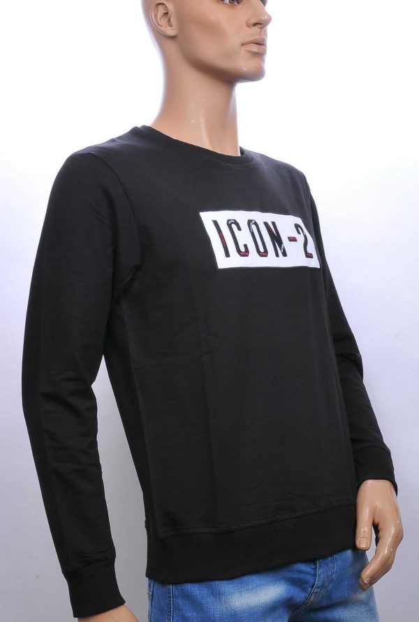 Ci-Borg trendy ICON-2 ronde hals heren sweatshirt Zwart