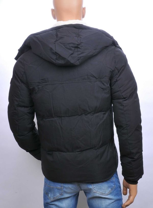 ICON2 trendy heren winterjas met afritsbaar capuchon Zwart