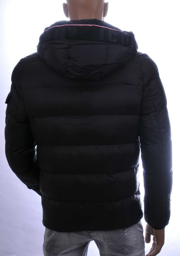 ICON2 trendy heren winterjas met permanent capuchon Zwart