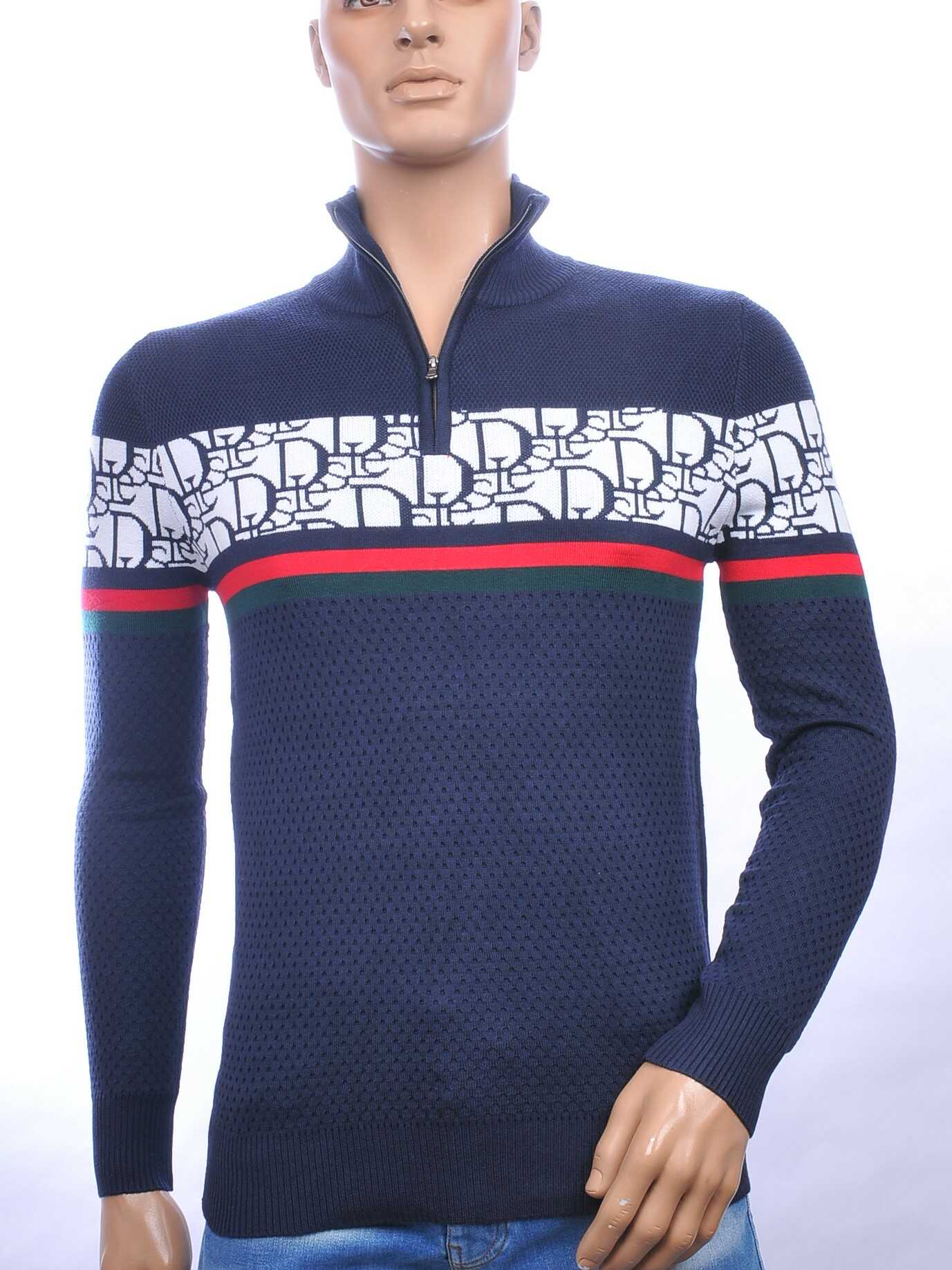 NEW DREAM trendy turtle kraag gebreide heren trui met ritssluiting Navy