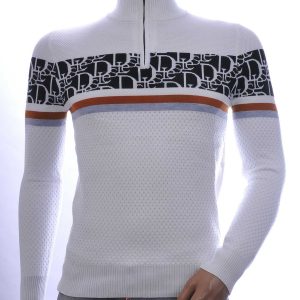 NEW DREAM trendy turtle kraag gebreide heren trui met ritssluiting Wit