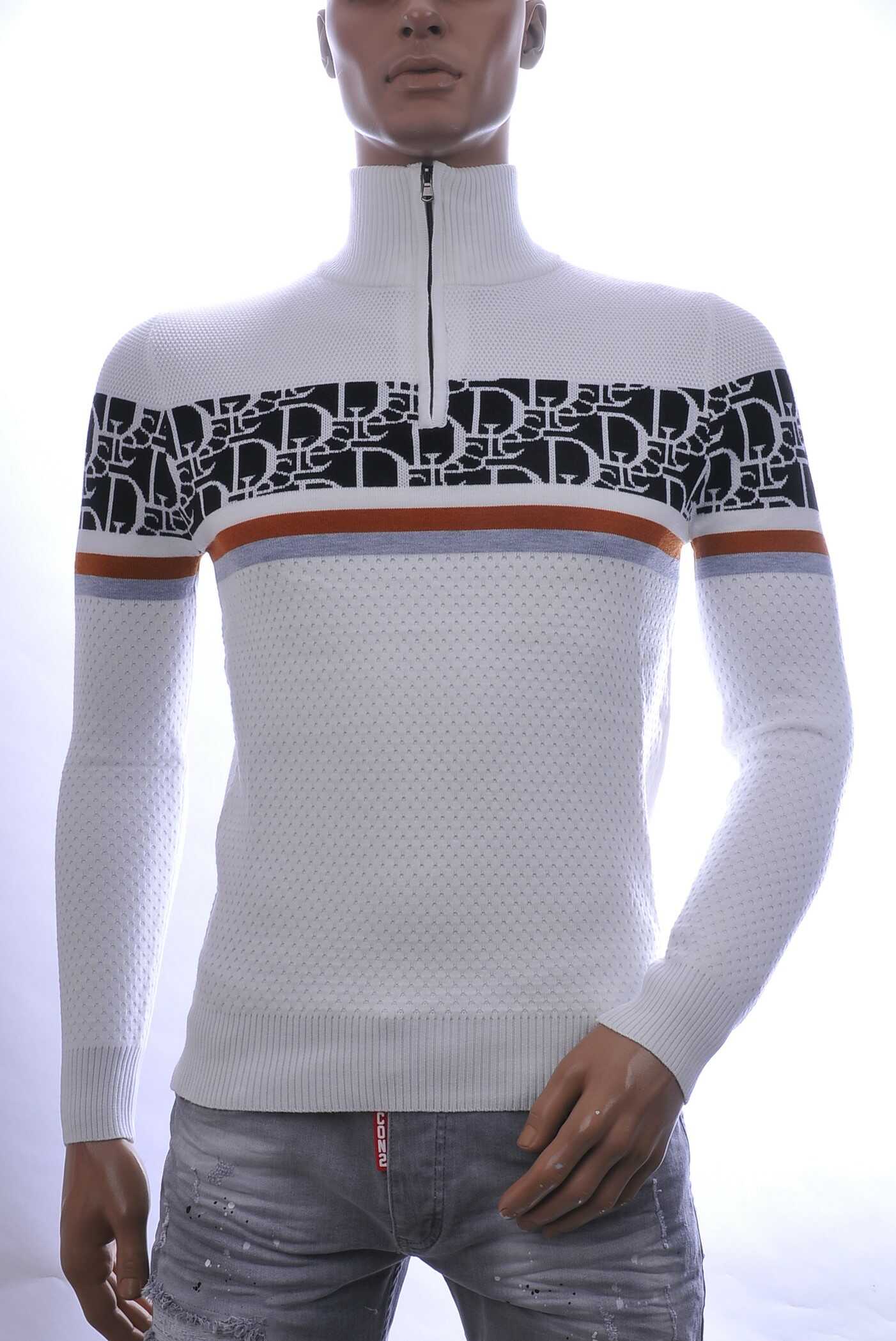 NEW DREAM trendy turtle kraag gebreide heren trui met ritssluiting Wit