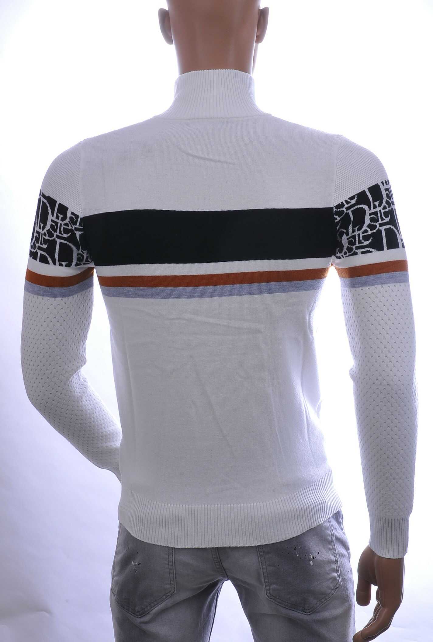 NEW DREAM trendy turtle kraag gebreide heren trui met ritssluiting Wit