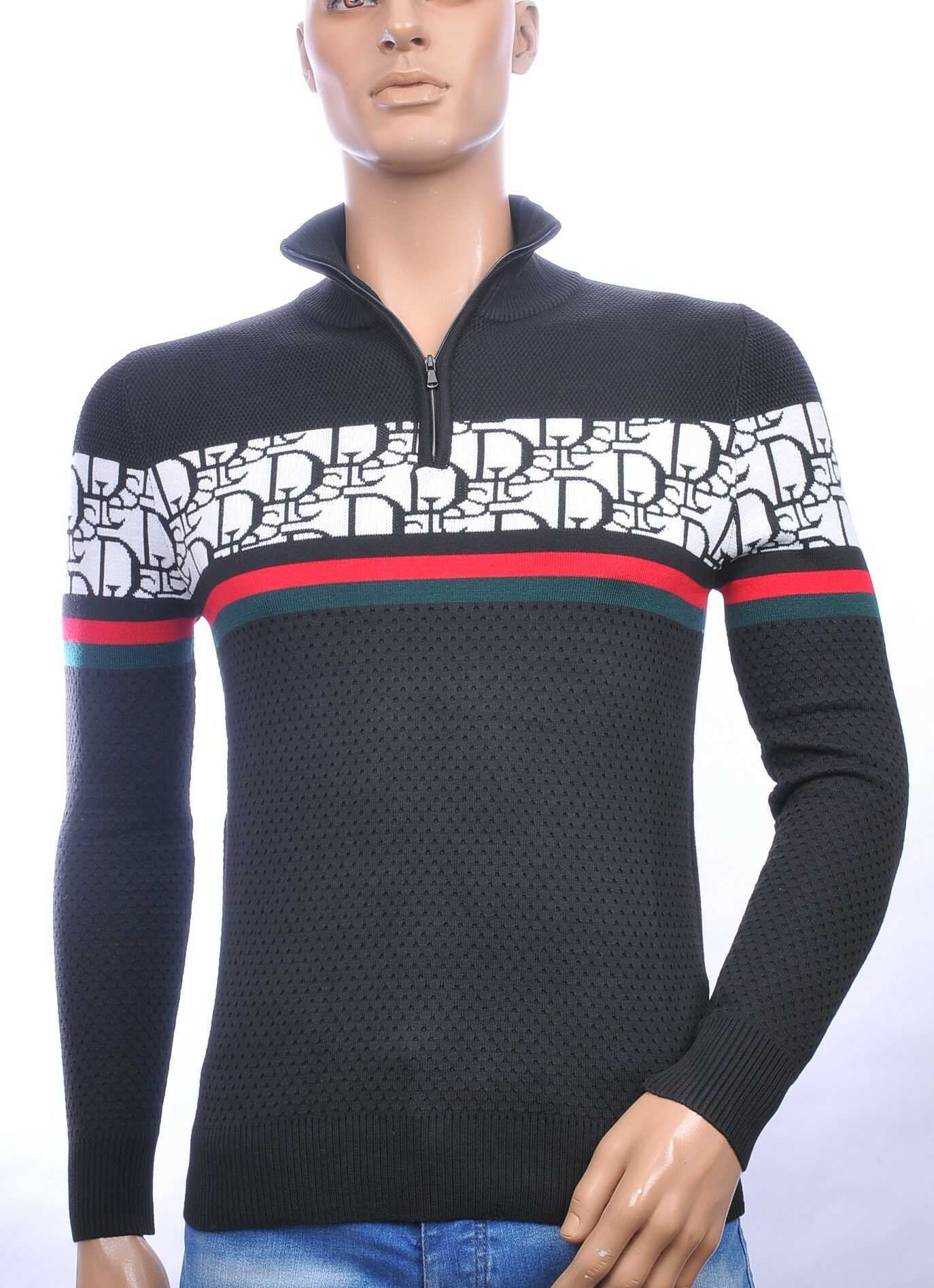 NEW DREAM trendy turtle kraag gebreide heren trui met ritssluiting Zwart