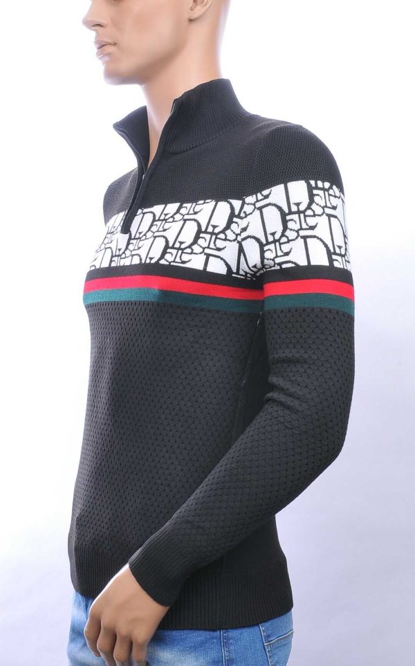 NEW DREAM trendy turtle kraag gebreide heren trui met ritssluiting Zwart