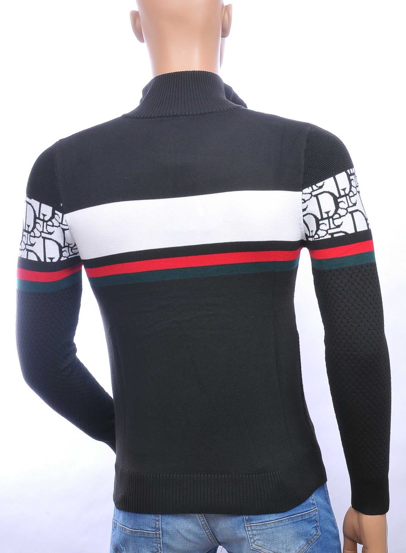 NEW DREAM trendy turtle kraag gebreide heren trui met ritssluiting Zwart