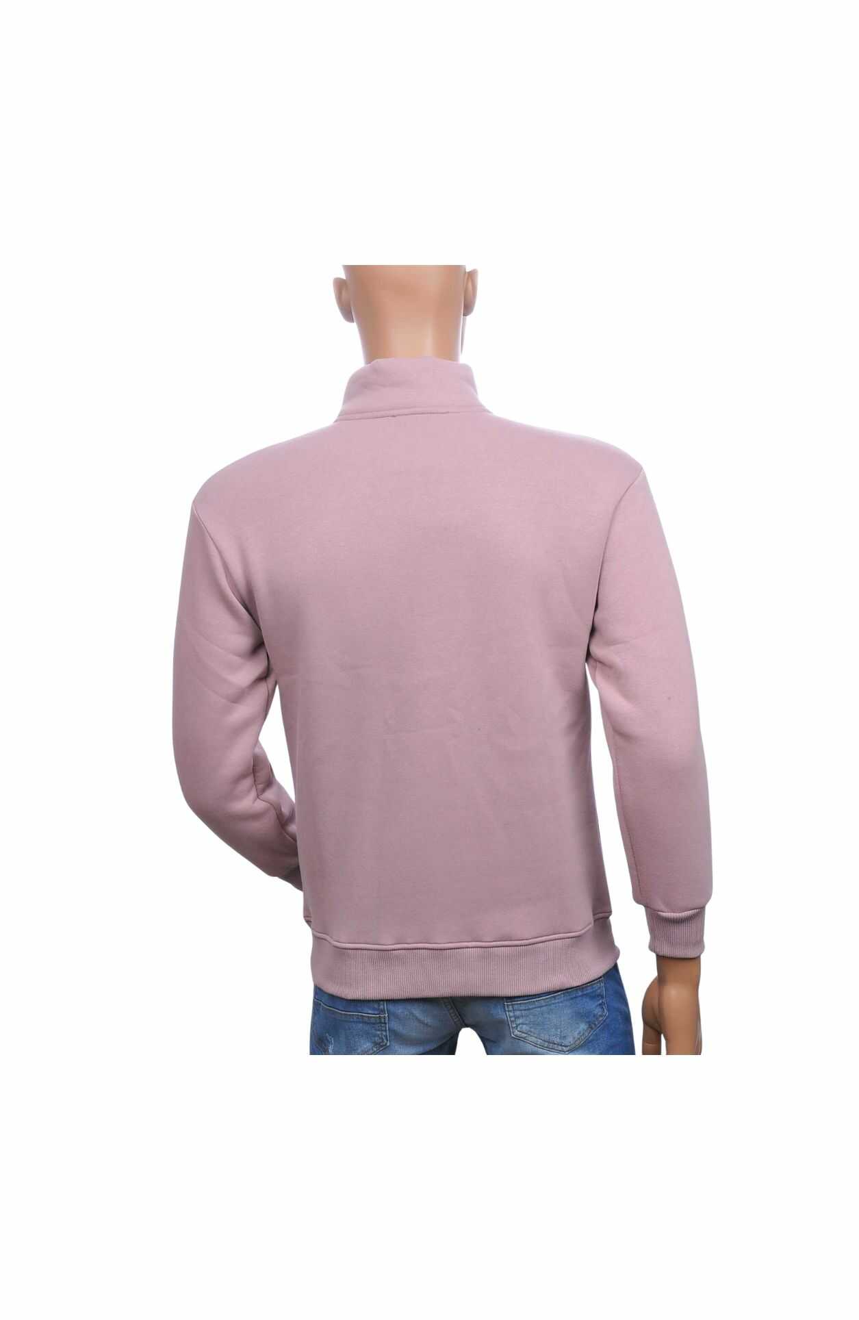 BRAAZI Luxe Turtle Kraag Heren Sweatshirt met Ritssluiting – Roze