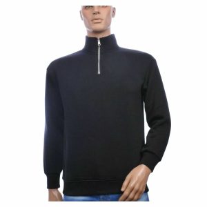 BRAAZI Luxe Turtle Kraag Heren Sweatshirt met Ritssluiting – Zwart