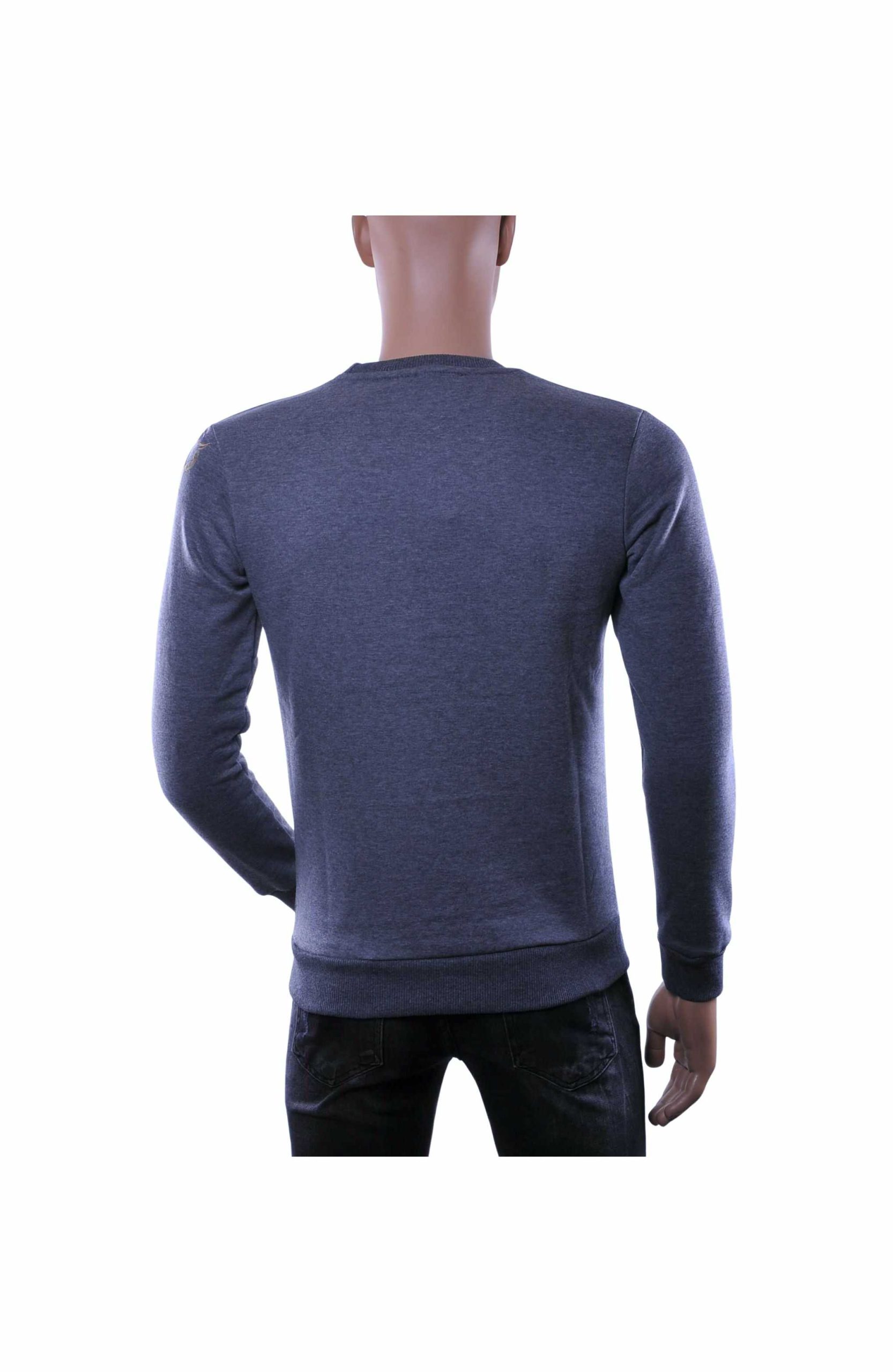 CI-BORG Luxe Ronde Hals Heren Sweatshirt met Geborduurde Tijger – Antraciet