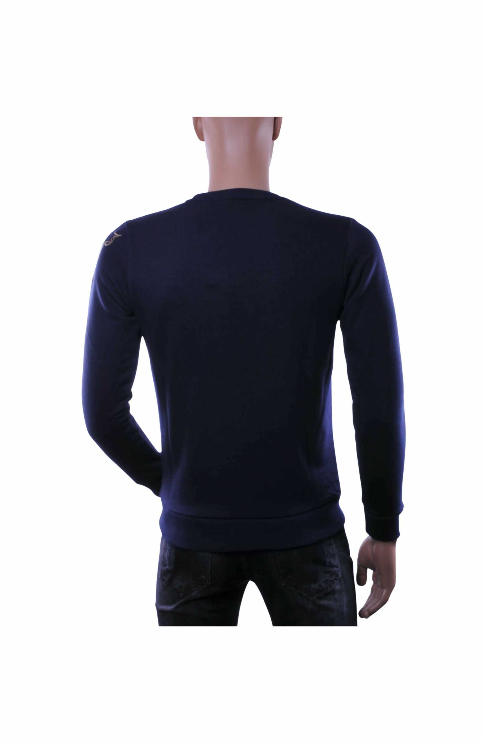 CI-BORG Luxe Ronde Hals Heren Sweatshirt met Geborduurde Tijger – Navy