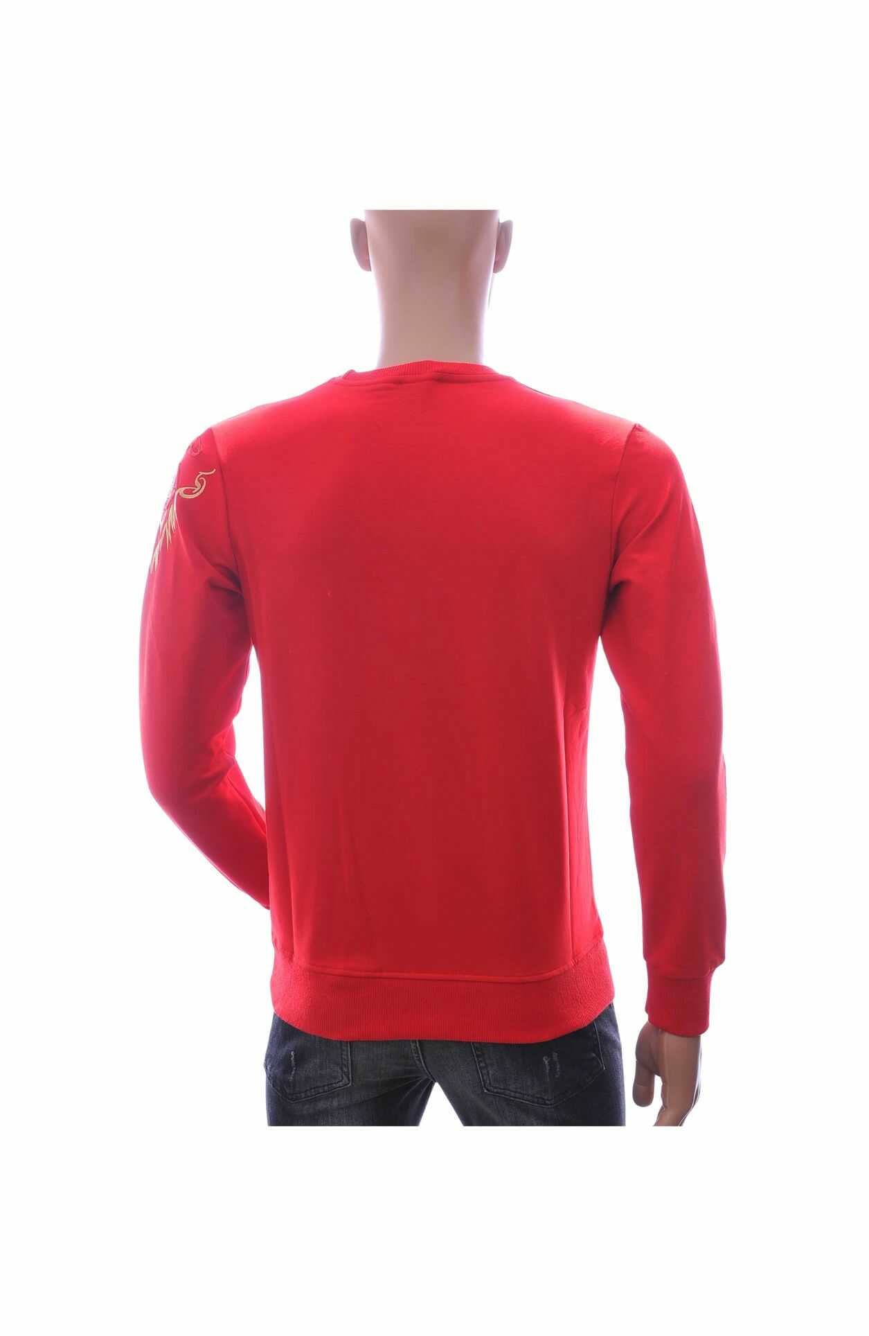 CI-BORG Luxe Ronde Hals Heren Sweatshirt met Geborduurde Tijger – Rood