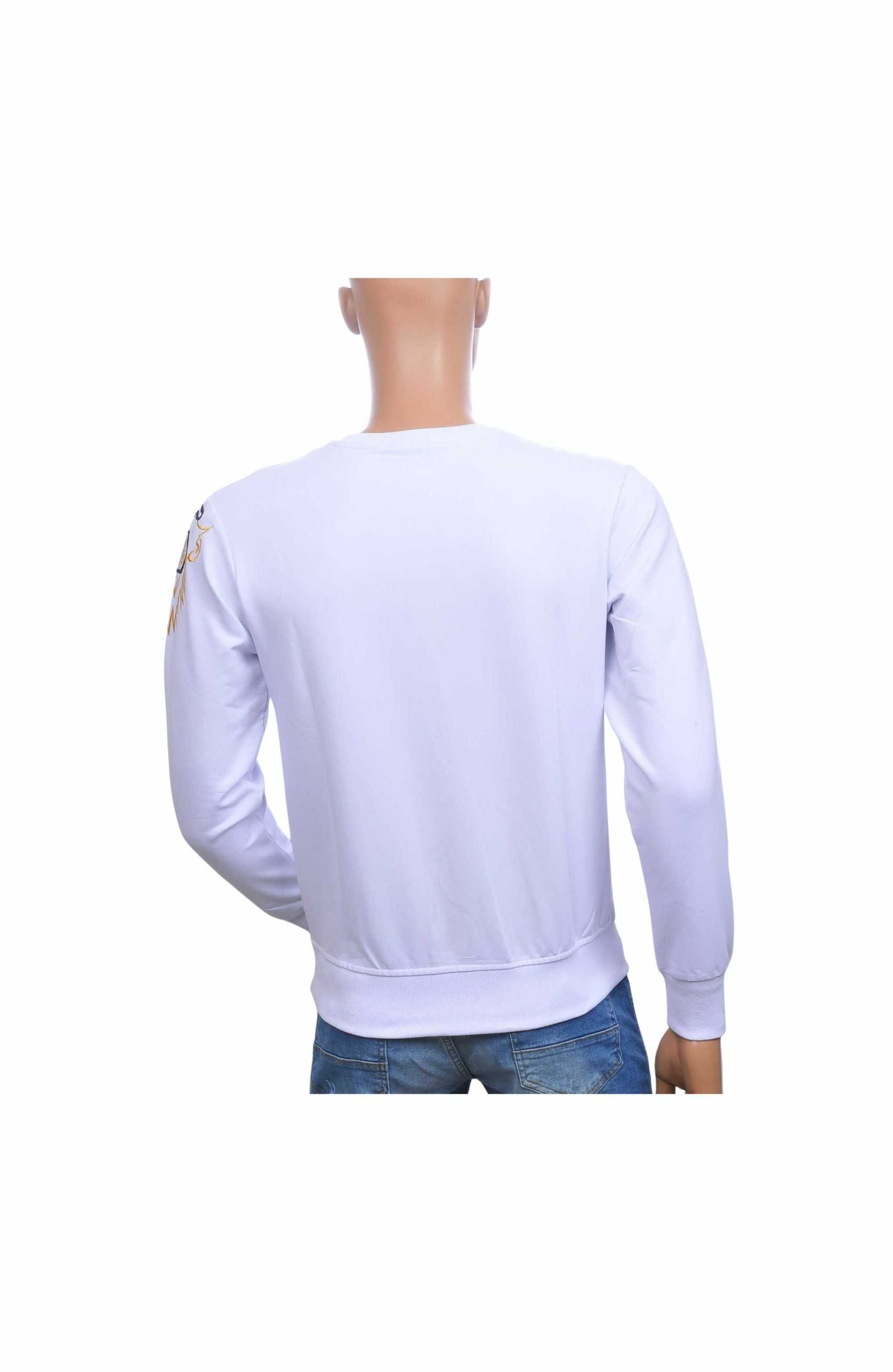 CI-BORG Luxe Ronde Hals Heren Sweatshirt met Geborduurde Tijger – Wit