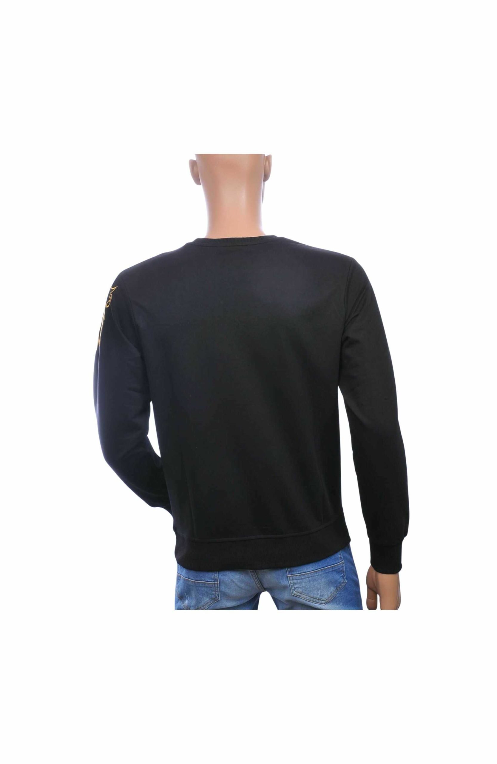 CI-BORG Luxe Ronde Hals Heren Sweatshirt met Geborduurde Tijger – Zwart-Wit