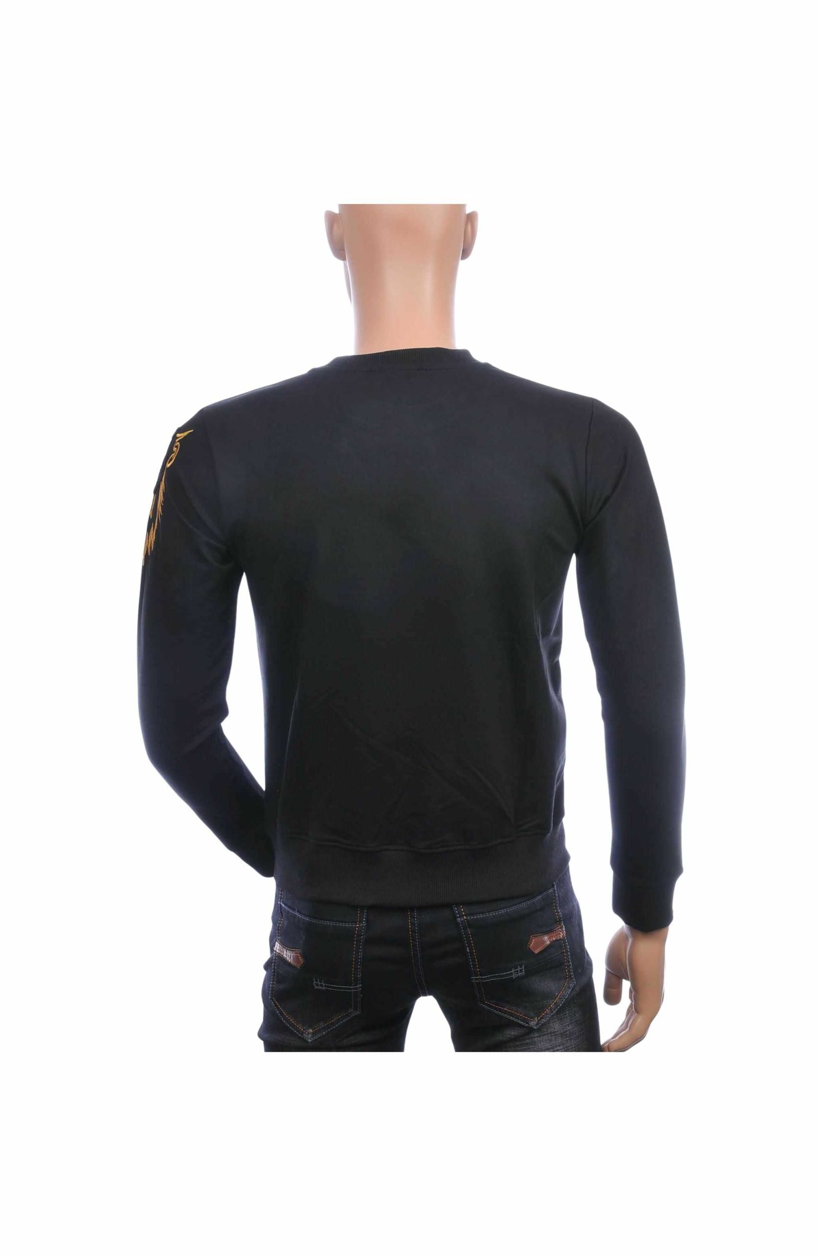 CI-BORG Luxe Ronde Hals Heren Sweatshirt met Geborduurde Tijger – Zwart