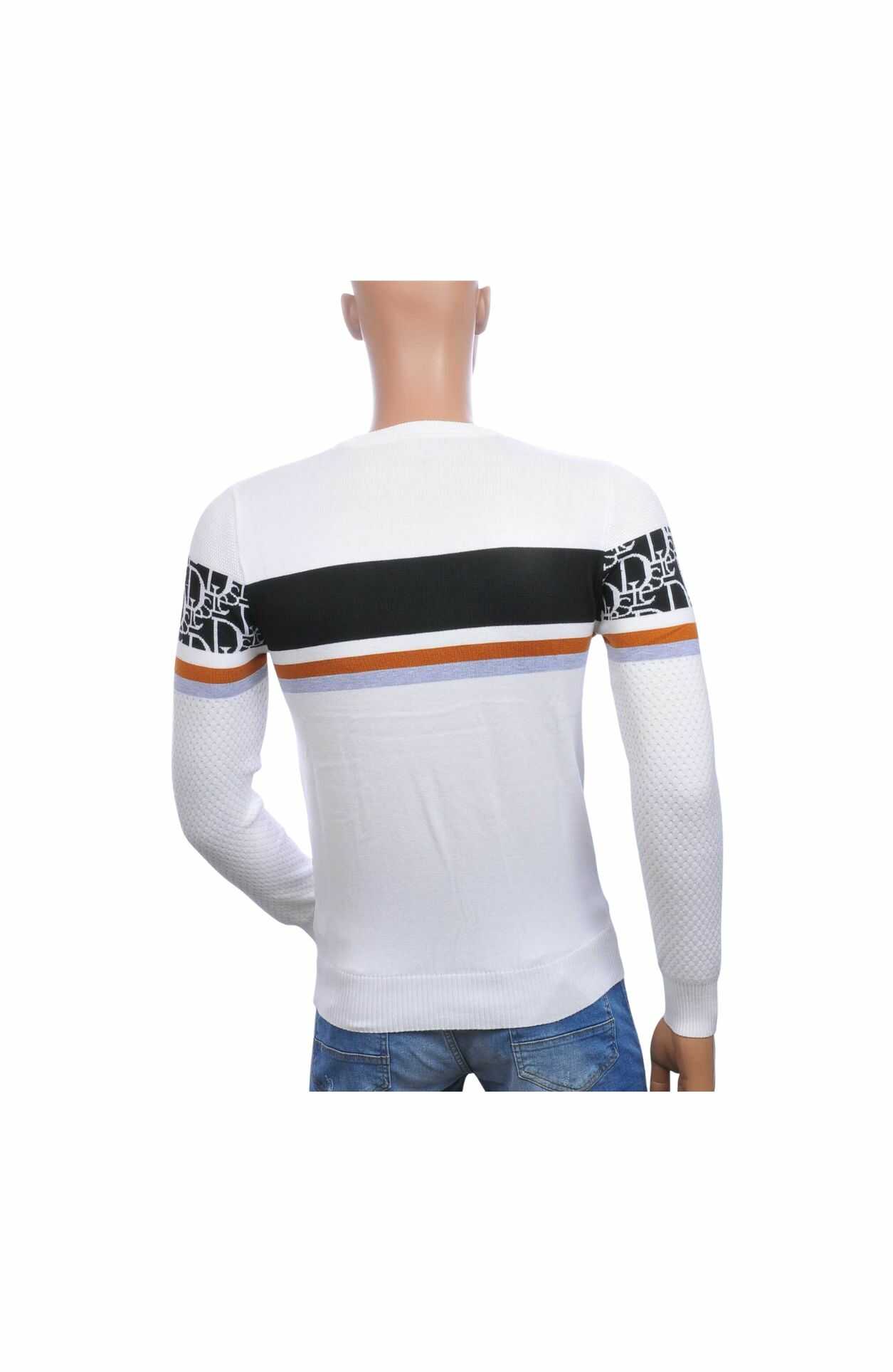 NEW DREAM Trendy Ronde Hals Pullover met Designer Letters – Wit