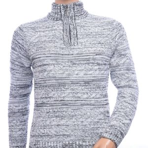 CLUB JU trendy turtle kraag gebreide heren winter trui met ritssluiting Grijs