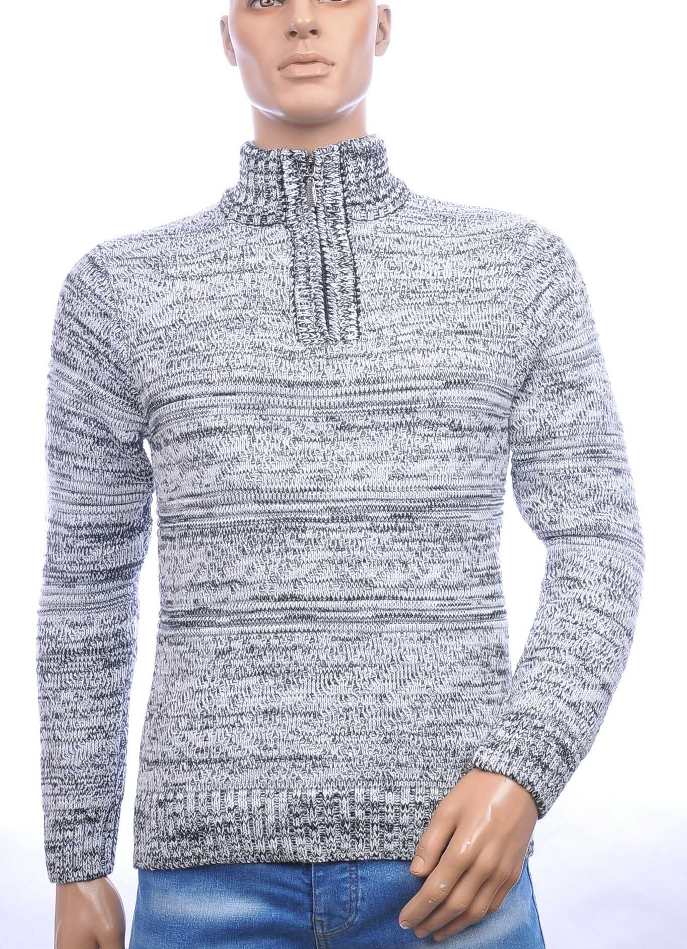 CLUB JU trendy turtle kraag gebreide heren winter trui met ritssluiting Grijs