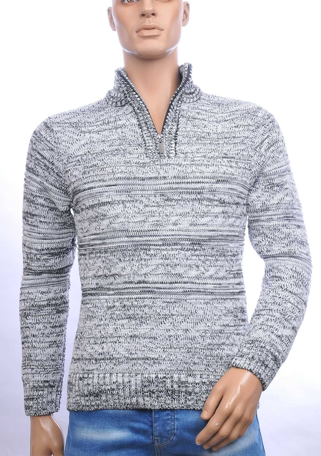 CLUB JU trendy turtle kraag gebreide heren winter trui met ritssluiting Grijs