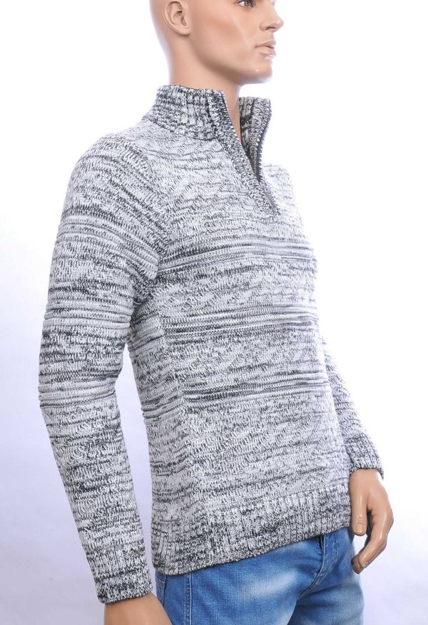 CLUB JU trendy turtle kraag gebreide heren winter trui met ritssluiting Grijs