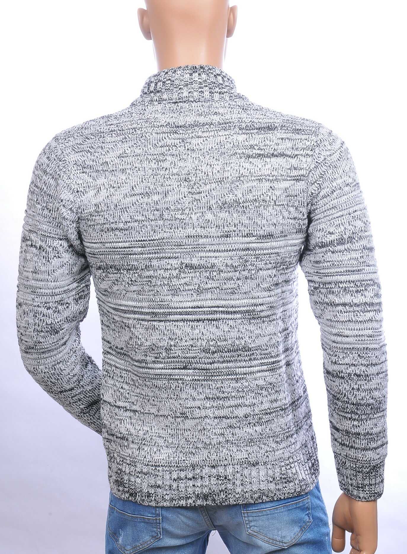 CLUB JU trendy turtle kraag gebreide heren winter trui met ritssluiting Grijs