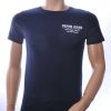 NEW DREAM trendy DENIM JEANS print ronde hals T-shirt Navy
