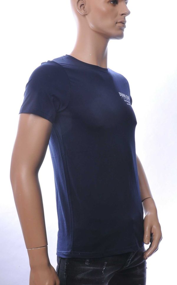 NEW DREAM trendy DENIM JEANS print ronde hals T-shirt Navy