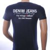 NEW DREAM trendy DENIM JEANS print ronde hals T-shirt Navy