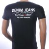 NEW DREAM trendy DENIM JEANS print ronde hals T-shirt Zwart
