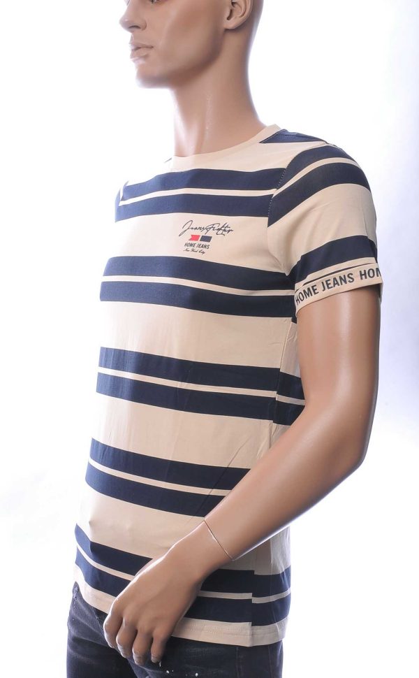 NEW DREAM trendy STRIPE TEE print ronde hals T-shirt Beige